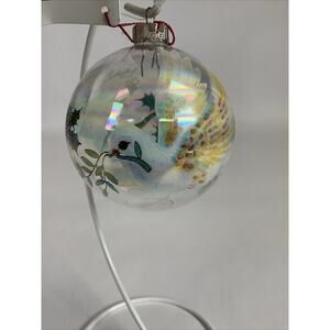 Gigi Clear Ball Christmas Ornament With Doves And Mistletoe (enamel)